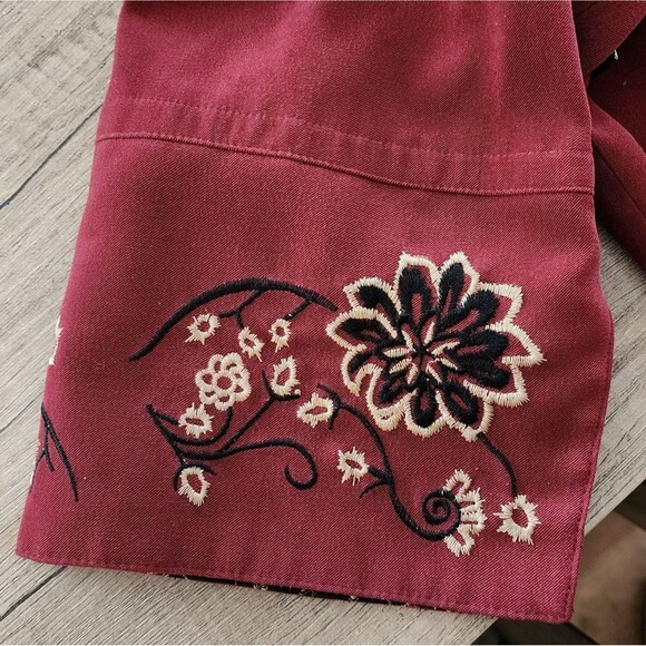 Vintage Victor Costa Western‎ Embroidered Burgundy Shacket Women's Plus 1X - Picture 6 of 7
